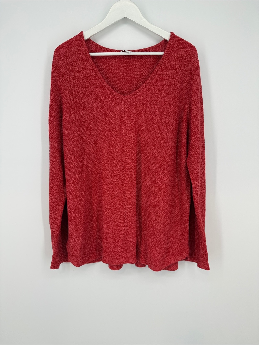 J. Jill Women’s V-Neck Long Sleeve Sweater - Red Size XL